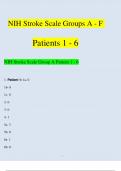 NIH STROKE SCALE – ALL TEST GROUPS A - F (PATIENTS 1-6) ANSWER KEY UPDATED 2024.