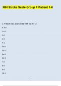 NIH Stroke Scale Group F Patient 1-6 Complete Answer key Updated 2024