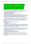 Varcarolis: Chapter 7 - The Nursing Process and Standards of Care for Psychiatric Mental Health Nursing Questions with complete solution 