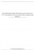 2023-HESI Mental Health RN Questions and Answers from V1-V3 Test Banks from Actual Exams 2023) Complete Guide Rated A+