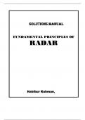 Fundamental Principles of Radar 1st Edition By Habibur Rahman (Solution Manual)