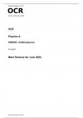 OCR A Level Physics A H556/03 JUNE 2022 MARK SCHEME - Unified physics