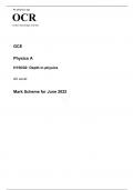 OCR AS Level Physics A H156/02 JUNE 2022 MARK SCHEME - Depth in physics