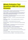 Milady Esthetics Test Questions With All Correct Answers