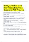 Milady Esthetics State Board Test Study Guide Questions With Answers