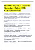 Milady Chapter 32 Pracice Questions With 100% Correct Answers