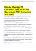 Milady Chapter 20 Chemical Texture Exam Questions With Complete Solutions