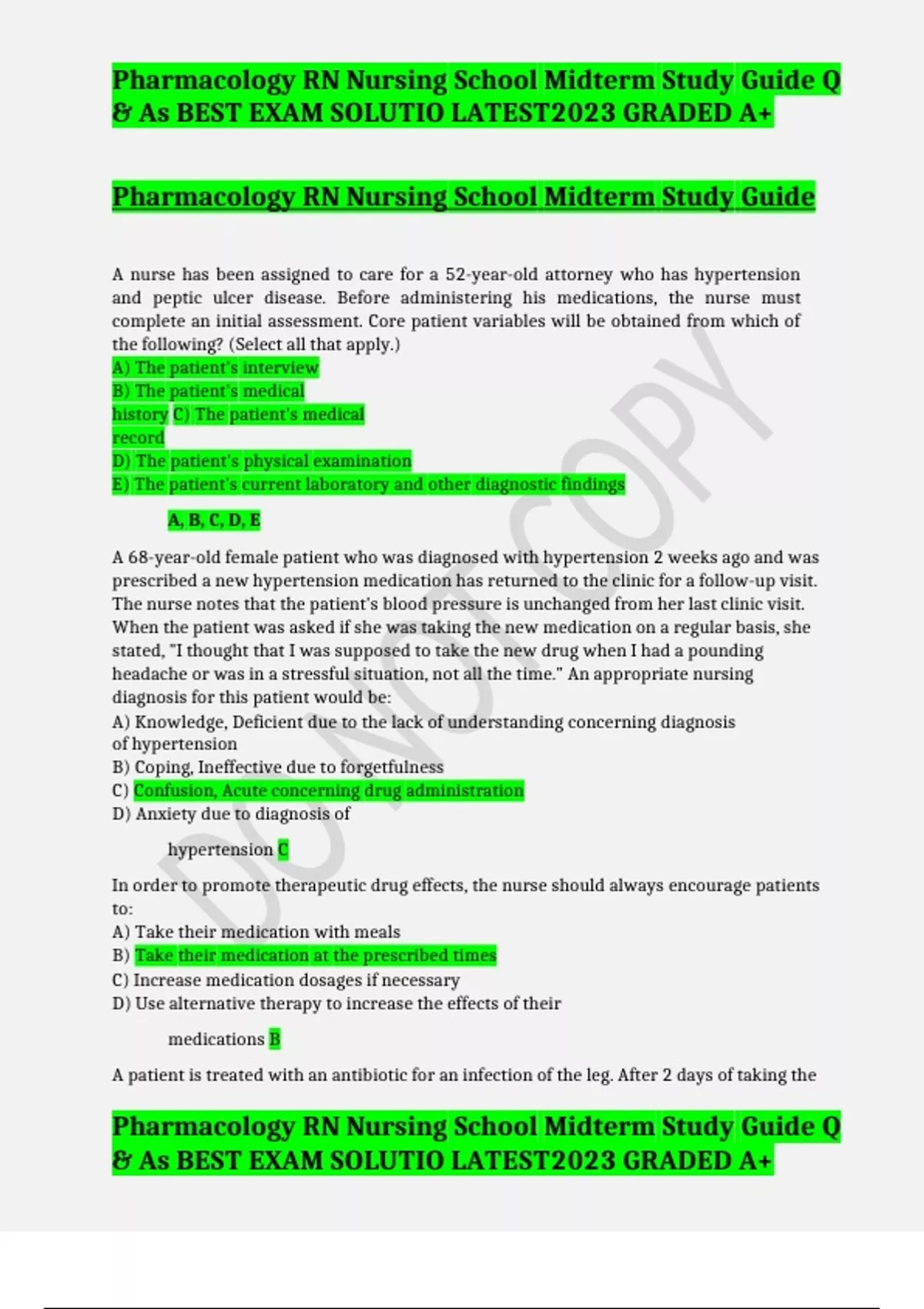 Muscle Relaxants Nursing Pharmacology Study Guide