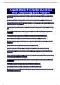 Airport Master Firefighter Questions  with Complete Updated Answers FAR 139-315 airport index rating A has what qualifications? - less than 90' in length 