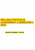 RRLLB81 PORTFOLIO ASSIGNMENT 3 SEMESTER 1 2023.