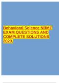 Behavioral Science NBME EXAM QUESTIONS AND COMPLETE SOLUTIONS 2023.