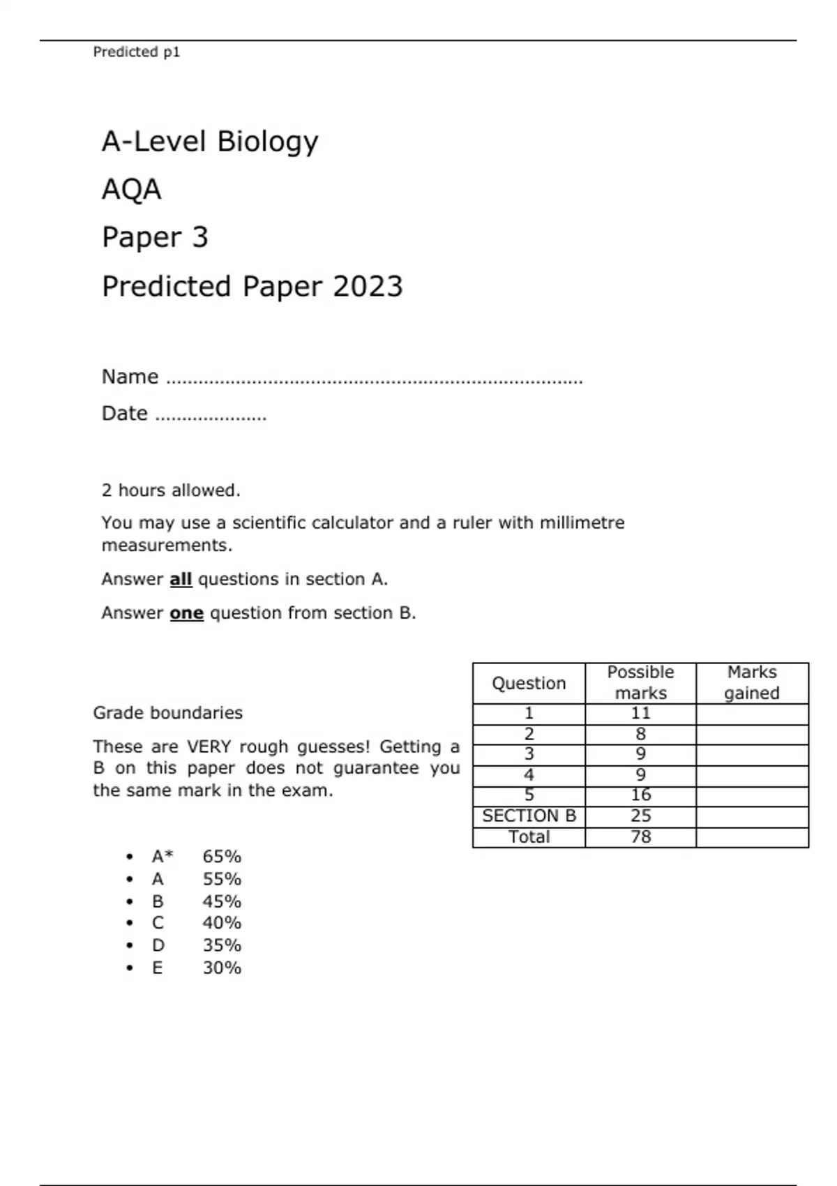 a level biology paper 3 essay questions