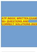 ATP INDOC WRITTEN EXAM 50+ QUESTIONS AND CORRECT SOLUTIONS 2023.