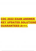 COC 2022 EXAM ANSWER KEY UPDATED SOLUTIONS GUARANTEED A+++.