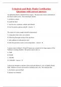 Urinalysis and Body Fluids Certification Questions with correct answers