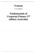 Fundamentals of Corporate Finance 2e (Australia Edition) Parrino Kidwell, Au yong Morke, Kingsburry Murray (Solution Manual with Test Bank)	