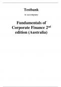 Fundamentals of Corporate Finance 2nd (Australia Edition) By Parrino Kidwell, Au yong Morke, Kingsburry Murray (Test Bank)