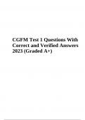 CGFM Final Exam 1 Practice Questions With Correct and Verified Answers 2023 (Graded A+)