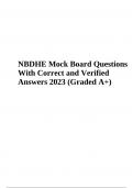 NBDHE Board Final Exam Practice Questions With Correct and Verified Answers 2023 (Graded A+)