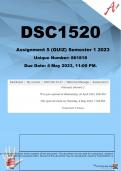 DSC1520 Assignment 5 (QUIZ) Semester 1 2023