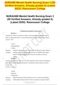 NUR2488 Mental Health Nursing Exam 3 (50 Verified Answers, Already graded A) (Latest 2023): Rasmussen College