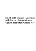 NRNP 6568 Quizzes | Questions with Correct Answers Latest Update 2023/2024 (Graded A+)