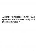 ARDMS PRACTICE EXAM Final Questions and Answers 2023 | 2024 (Verified Graded A+)