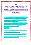 NYSTCE CST Multisubject  Part 1 (241) Questions and  Answers