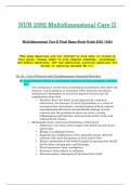 Exam Study Guide BUNDLE - NUR2392 / NUR 2392 (Latest 2023 / 2024) : Multidimensional Care II / MDC 2 - Rasmussen