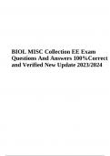 BIOL MISC Collection EE Exam Questions And Answers 100%Correct and Verified New Update 2023/2024