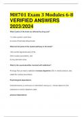 MH701 Exam 3 Modules 6-8 VERIFIED ANSWERS 2023/2024 