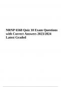 NRNP 6568 Quiz 10 Final Exam Questions with 100% Correct Answers 2023/2024 (Latest Graded A+)