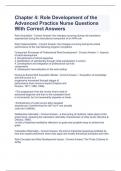 Chapter 4: Role Development of the Advanced Practice Nurse Questions With Correct Answers 