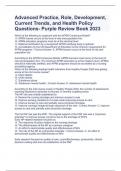 Advanced Practice, Role, Development, Current Trends, and Health Policy Questions- Purple Review Book 2023