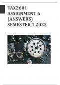 TAX2601 ASSIGNMENT 6 SEMESTER 1 2023