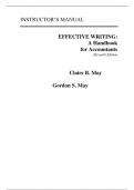 Effective Writing A Handbook for Accountants 11th Edition By Claire May, Georgia, Gordon May (Instructor Manual)