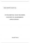 Fundamental Mass Transfer Concepts in Engineering Applications 1st Edition By  Ismail Tosun (Solution Manual)