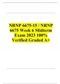 NRNP 6675-15 / NRNP 6675 Week 6 Midterm Exam 100% Verified Graded A+  Revised