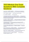 TICO Module One Exam Questions With Complete Solutions