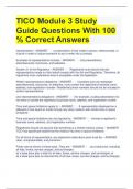 TICO Module 3 Study Guide Questions With 100 % Correct Answers