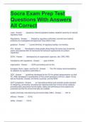Socra Exam Prep Test Questions With Answers All Correct
