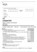 AQA AS LEVEL CHEMISTRY Paper 2  MAY 2023 FINAL QUESTION PAPER Organic and Physical Chemistry 