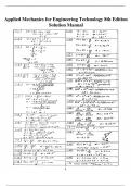 Complete Solution Manual Applied Mechanics for Engineering Technology 8th Edition Questions & Answers with rationales