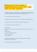 MCSA Exam 70-740, Chapter 2 - Installing Windows Server 2016 - Q&A. 100% Accurate, graded A+