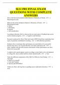 SLS 1501 FINAL EXAM QUESTIONS WITH COMPLETE ANSWERS