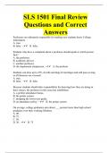 SLS 1501 Final Review Questions and Correct Answers