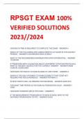 RPSGT EXAM 100%  VERIFIED SOLUTIONS  2023//2024