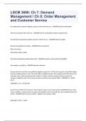 LSCM 3690: Ch 7: Demand Management / Ch 8: Order Management and Customer Service