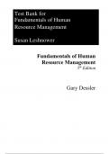 Fundamentals of Human Resource Management  5th Edition By Gary Dessler (Test Bank)