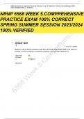 NRNP 6568 WEEK 5 COMPREHENSIVE PRACTICE EXAM 100% CORRECT SPRING SUMMER SESSION 2023/2024 100% VERIFIED